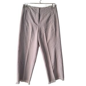 Rebecca Taylor Pink/ Mauve Frayed Waist and Hem, Wide Leg Pants - Size 6